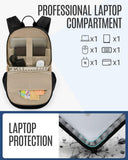 LIGHT FLIGHT Travel Backpack for Women, 15.6 Inch Laptop Backpack with USB Charging Hole, Water Resistant College Bookbag, Large Capacity Black Computer Backpacks for Work, Beige+Brown
