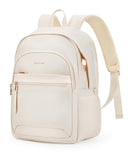LIGHT FLIGHT Travel Backpack for Women, 15.6 Inch Stylish Laptop Backpack, Computer Bag for College Work Daily, Water-Resistant Casual Daypack with USB Port, Beige