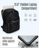 LIGHT FLIGHT Travel Backpack for Women, 15.6 Inch Stylish Laptop Backpack, Computer Bag for College Work Daily, Water - Resistant Casual Daypack with USB Port, Beige