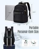 LIGHT FLIGHT Travel Backpack for Women, 15.6 Inch Stylish Laptop Backpack, Computer Bag for College Work Daily, Water - Resistant Casual Daypack with USB Port, Black