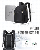 LIGHT FLIGHT Travel Backpack for Women, 15.6" Laptop Backpack with USB Charging Hole, Water Resistant, Large Capacity, Black Daypack for College, Work, Casual Computer Bags