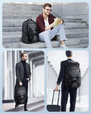 LIGHT FLIGHT Travel Backpack, Laptop Backpack for Men,17.3 Inch Computer Backpack Business Back Pack, Work Bag with USB Charging Hole, 40L Large Casual Daypack, Black grey