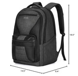 LIGHT FLIGHT Travel Backpack, Laptop Backpack for Men,17.3 Inch Computer Backpack Business Back Pack, Work Bag with USB Charging Hole, 40L Large Casual Daypack, Black grey