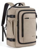 LIGHT FLIGHT Travel Backpack, TSA Friendly Flight Approved Carry on Backpack Water - resistant Lightweight Business Large Weekender Bag Casual Daypack 17.3" Laptop Backpack for Men Women, Brown
