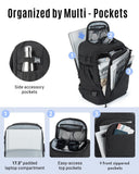 LIGHT FLIGHT Travel Backpack, TSA Friendly Flight Approved Carry on Backpack Water - resistant Lightweight Business Large Weekender Bag Casual Daypack 17.3" Laptop Backpack for Men Women, Brown