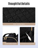 LIGHT FLIGHT Travel Laptop Backpack for Women, 15.6 Inch Laptop Backpack with USB Charging Hole Water Resistant Computer Backpack for Work, Quilted Black