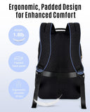 LIGHT FLIGHT Travel Laptop Backpack for Women, 15.6 Inch Laptop Backpack with USB Charging Hole Water Resistant Computer Backpack for Work, Quilted Black