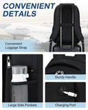 LIGHT FLIGHT Travel Laptop Backpack Men, Water Resistant Laptop Backpack for 17.3 Inch Notebook with USB Charging Hole, Large Computer Backpack for Carry - on Business, Black