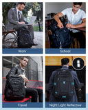 LIGHT FLIGHT Travel Laptop Backpack Men, Water Resistant Laptop Backpack for 17.3 Inch Notebook with USB Charging Hole, Large Computer Backpack for Carry - on Business, Black