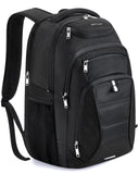 LIGHT FLIGHT Travel Laptop Backpack Men, Water Resistant Laptop Backpack for 17.3 Inch Notebook with USB Charging Hole, Large Computer Backpack for Carry - on Business, Black