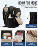 LIGHT FLIGHT Travel Laptop Backpack Women, 15.6 Inch Laptop Backpack with USB Charging Hole, Water Resistant College Bookbag, Black Computer Backpacks for Work,Light Blue