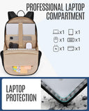 LIGHT FLIGHT Travel Laptop Backpack Women, 15.6 Inch Laptop Backpack with USB Charging Hole, Water Resistant College Bookbag, Black Computer Backpacks for Work,Light Blue