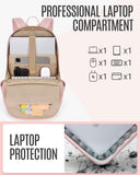 LIGHT FLIGHT Travel Laptop Backpacks for Women, 17.3 inches Laptop Backpack with USB Charging Hole, Water Resistant College Bookbag, Large Capacity Computer Backpacks for Work, Pink