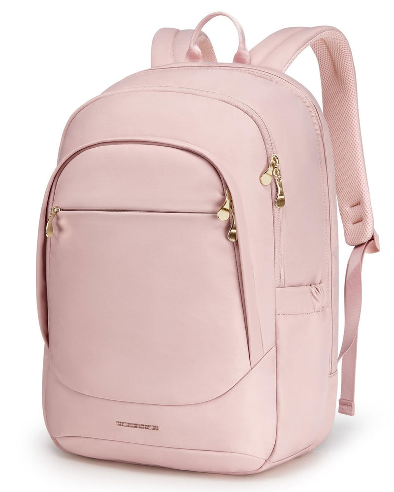 LIGHT FLIGHT Travel Laptop Backpacks for Women, 17.3 inches Laptop Backpack with USB Charging Hole, Water Resistant College Bookbag, Large Capacity Computer Backpacks for Work, Pink