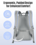LIGHT FLIGHT Women's 15.6 Inch Anti - Theft Laptop Backpack, Quilted Grey, 17.3 x 11.5 x 6 Inches