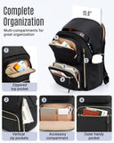 LIGHT FLIGHT Women's Laptop Backpack Fit for 15.6 Inch for Travel Work Business College, Large Capacity Stylish Bookbag with USB Port and Water - Resistant for Daily Use,Purple