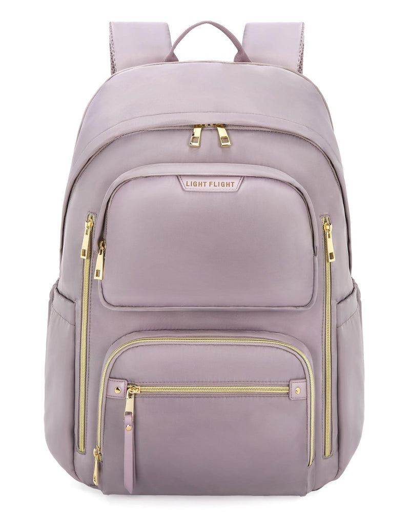 LIGHT FLIGHT Women's Laptop Backpack Fit for 15.6 Inch for Travel Work Business College, Large Capacity Stylish Bookbag with USB Port and Water - Resistant for Daily Use,Purple