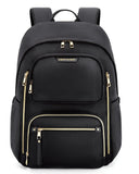 LIGHT FLIGHT Women's Laptop Backpack Fit for 15.6 Inch for Travel Work Business College, Large Capacity Stylish Bookbag with USB Port and Water-Resistant for Daily Use,Black