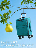 LIGHTGO 20 Inch Carry On Luggage, Softside Suitcase with Spinner Wheels, Lightweight Travel Carry On Bag for Airline Approved, TSA Lock, Water Resistant Underseat Luggage for Women Men, Turquoise