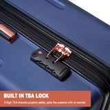 Lightweight Carry on Suitcase with TSA Lock 20 inch Cabin Suitcase Approved by Over 100+ Airlines with 4 Wheels ABS Hard Case British Airways, RyanAir, Virgin Atlantic, Emirates & More, Navy, 3pack