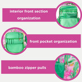 Lilly Pulitzer Large Backpack with Pockets, Adjustable Strap, and Handle, Large Bookbag for Work and Travel, Via Amore Spritzer