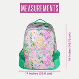 Lilly Pulitzer Large Backpack with Pockets, Adjustable Strap, and Handle, Large Bookbag for Work and Travel, Via Amore Spritzer