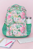 Lilly Pulitzer Large Backpack with Pockets, Adjustable Strap, and Handle, Large Bookbag for Work and Travel, Via Amore Spritzer