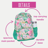 Lilly Pulitzer Large Backpack with Pockets, Adjustable Strap, and Handle, Large Bookbag for Work and Travel, Via Amore Spritzer