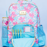 Lilly Pulitzer Large Backpack with Pockets, Adjustable Straps and Top Handle, Large Bookbag for Work and Travel (Beachside Haven)