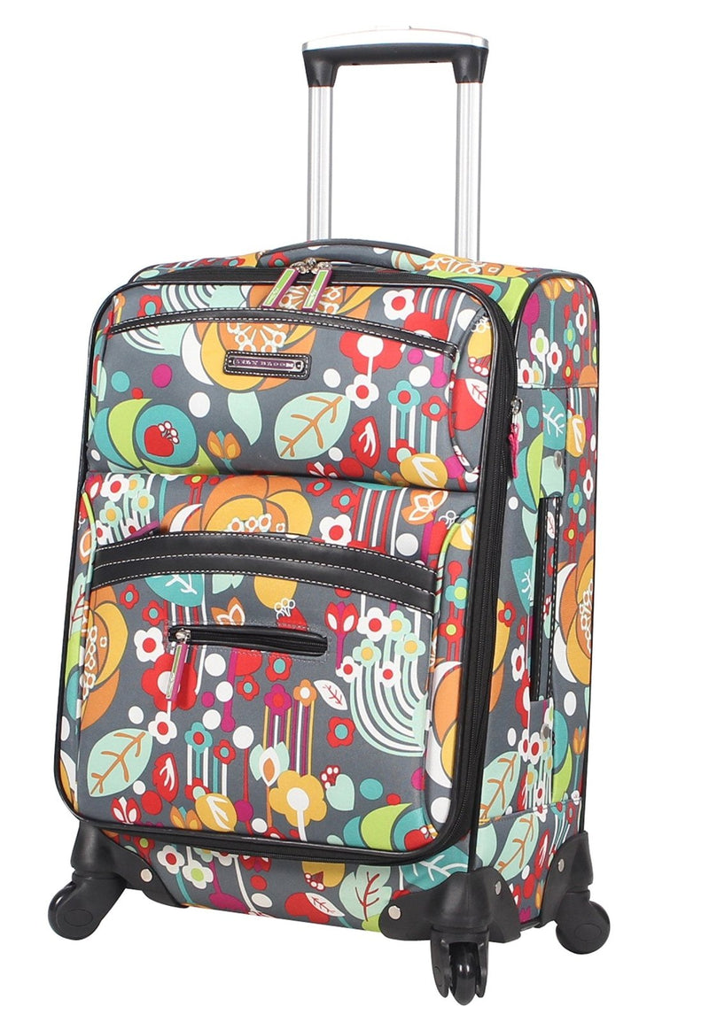 Lily Bloom Carry On Expandable Design Pattern Luggage With Spinner Wheels (20in, Bliss)
