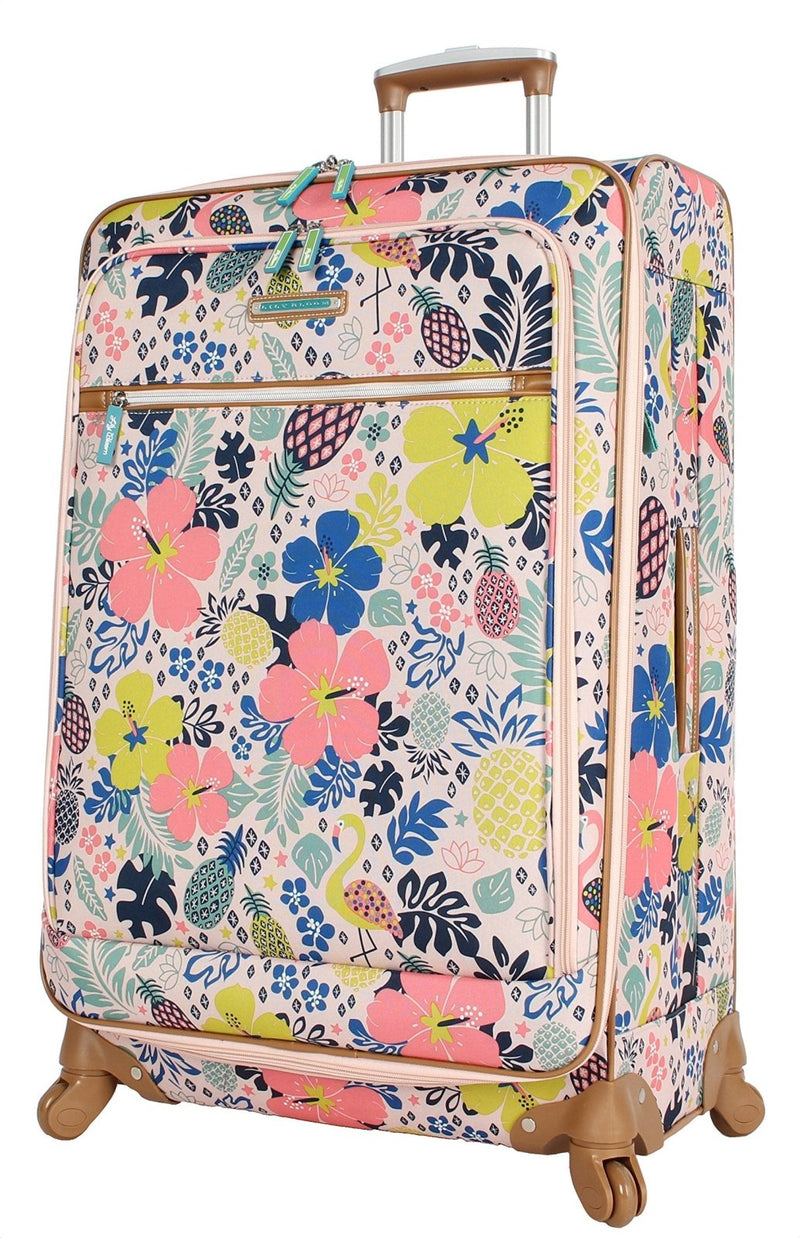 Lily Bloom Design Pattern 28" Luggage Softside Expandable With Double Spinner Wheels, Large Lightweight Suitcase Checked Bag For Women