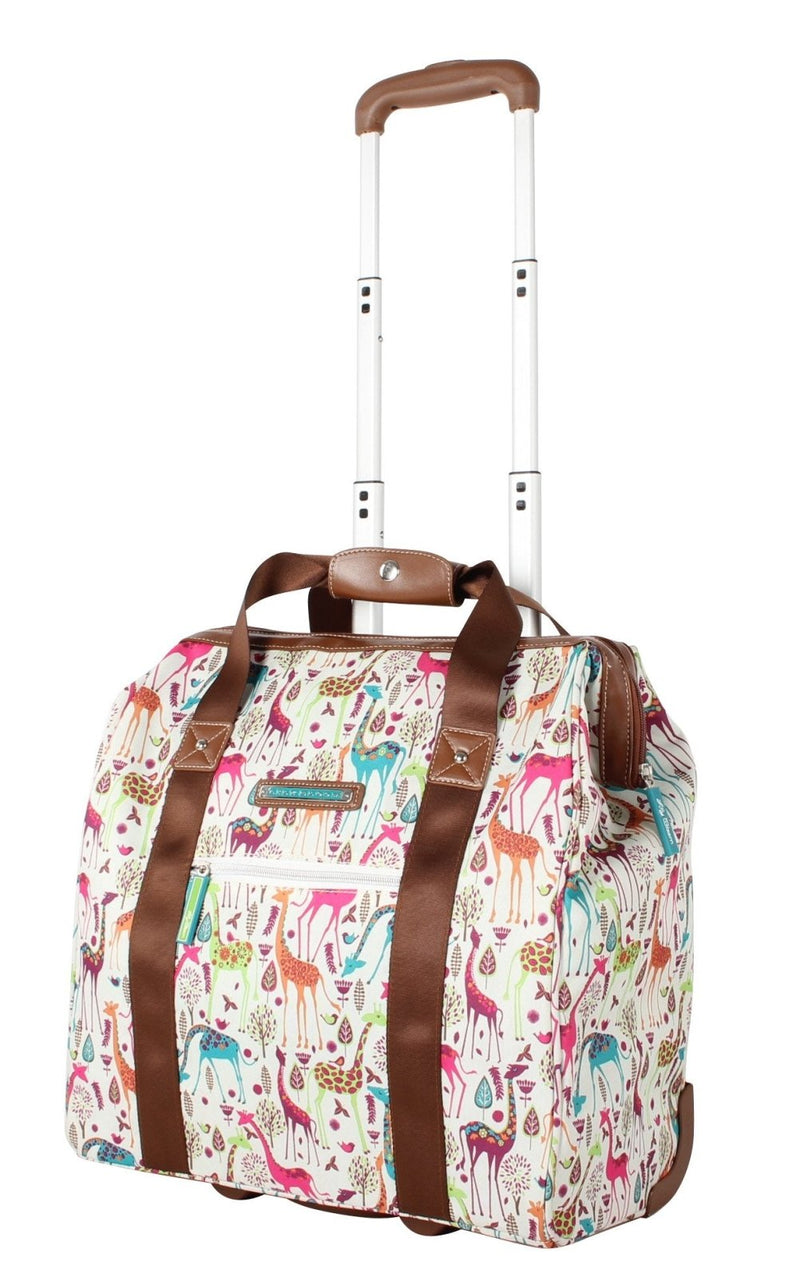 Lily Bloom Design Pattern Carry on Bag Wheeled Cabin Tote (Giraffe Park)