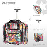 Lily Bloom Designer 15 Inch Carry On - Weekender Overnight Business Travel Luggage - Lightweight 2 - Rolling Wheels Suitcase - Under Seat Rolling Bag for Women (Bliss)