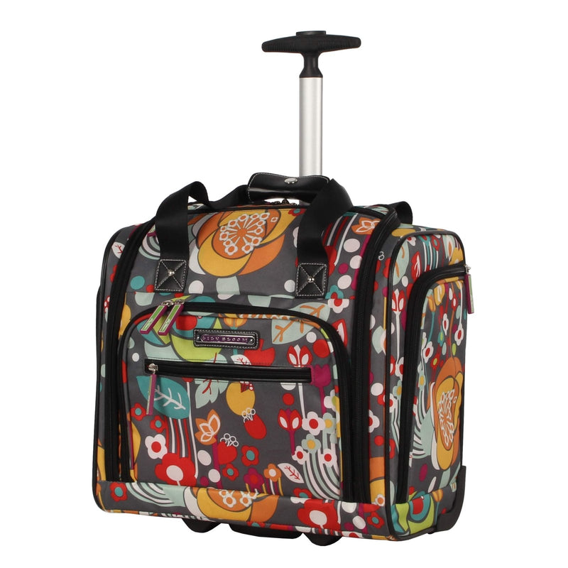 Lily Bloom Designer 15 Inch Carry On - Weekender Overnight Business Travel Luggage - Lightweight 2 - Rolling Wheels Suitcase - Under Seat Rolling Bag for Women (Bliss)