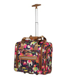 Lily Bloom Designer 15 Inch Carry On - Weekender Overnight Business Travel Luggage - Lightweight 2 - Rolling Wheels Suitcase - Under Seat Rolling Bag for Women (Elephant Rain)