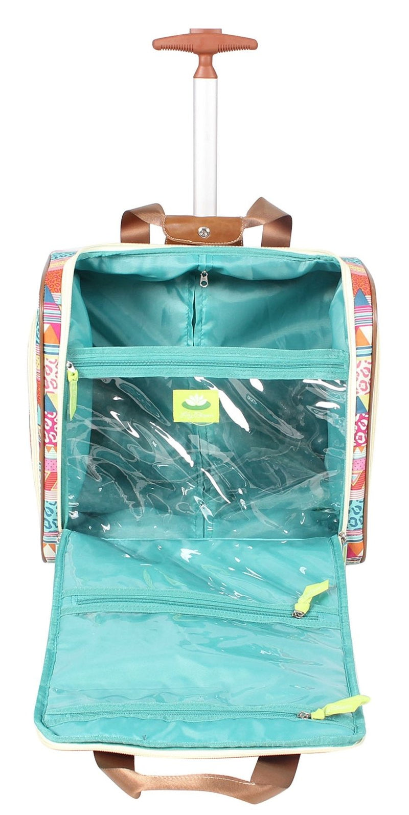 Lily Bloom Designer 15 Inch Carry On - Weekender Overnight Business Travel Luggage - Lightweight 2 - Rolling Wheels Suitcase - Under Seat Rolling Bag for Women (On the Prowl)
