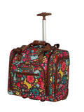 Lily Bloom Designer 15 Inch Carry On - Weekender Overnight Business Travel Luggage - Lightweight 2- Rolling Wheels Suitcase - Under Seat Rolling Bag for Women (Playful Garden Gray)