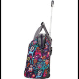 Lily Bloom Designer Under the Seat Tote Cabin Luggage Collection - 15 Inch Patterned Carry on Bag For Women - Lightweight Suitcase with 2 Rolling Wheels (Wildwoods)