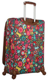 Lily Bloom Luggage 24" Expandable Design Pattern Suitcase With Spinner Wheels For Woman (24in, Playful Garden)