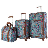 Lily Bloom Luggage 3 Piece Softside Spinner Suitcase Set Collection (Night Owl)