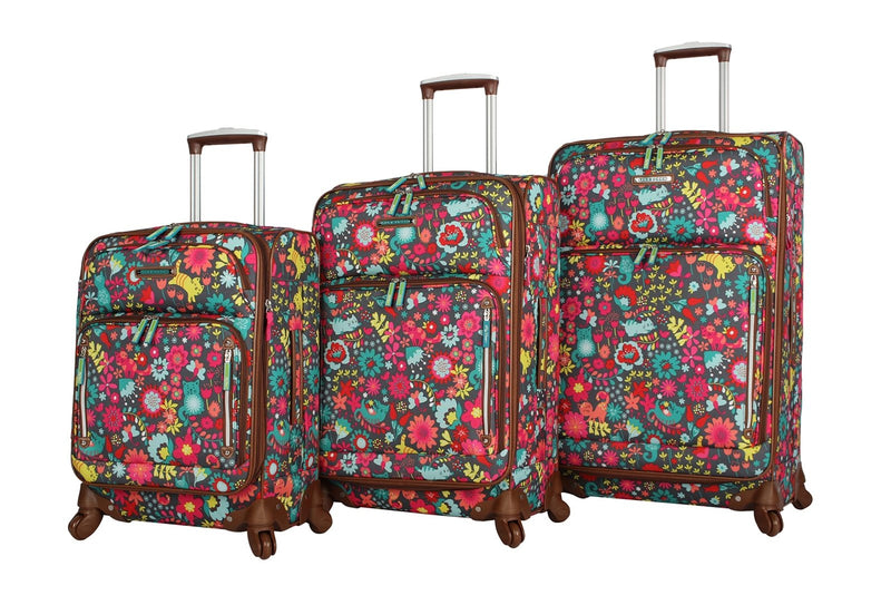 Lily Bloom Luggage Sets 3 Piece with Spinner Wheels, Expandable Suitcase for Women