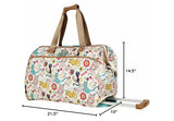 Lily Bloom Pattern 22 Inch Duffel Bag with 2 - Rolling Wheels, Weekender Overnight Travel Lightweight Carry - On Suitcase For Women