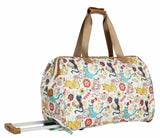 Lily Bloom Pattern 22 Inch Duffel Bag with 2 - Rolling Wheels, Weekender Overnight Travel Lightweight Carry - On Suitcase For Women
