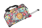 Lily Bloom Pattern 22 Inch Duffel Bag with 2 - Rolling Wheels, Weekender Overnight Travel Lightweight Carry - On Suitcase For Women