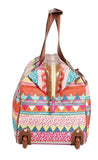 Lily Bloom Pattern 22 Inch Duffel Bag with 2 - Rolling Wheels, Weekender Overnight Travel Lightweight Carry - On Suitcase For Women