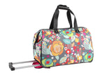 Lily Bloom Pattern 22 Inch Duffel Bag with 2 - Rolling Wheels, Weekender Overnight Travel Lightweight Carry - On Suitcase For Women