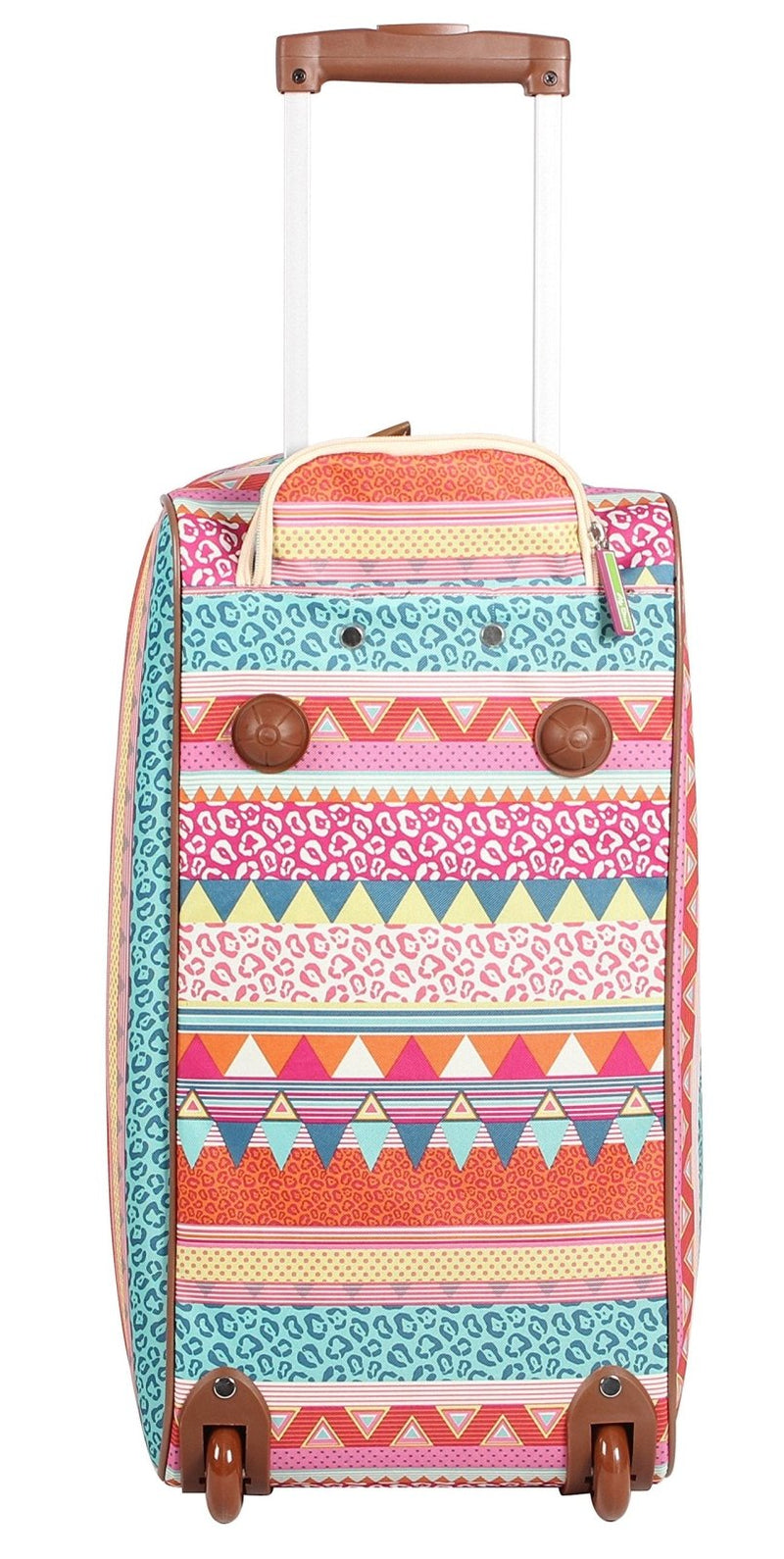 Lily Bloom Pattern 22 Inch Duffel Bag with 2 - Rolling Wheels, Weekender Overnight Travel Lightweight Carry - On Suitcase For Women