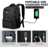 Liokesa Backpack for Men Women, School Backpacks for Teen Boys Girls, Water Resistant Laptop Backpack with USB Charger, 15.6 Inch Black College Bookbag