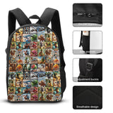 LIUCIOL Italian Brainrot 3PCS Backpacks, Novelty Meme Graphic 17 IN Daypack, Brainrot Casual Lightweight travel bag with Side Pocket