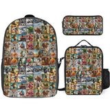 LIUCIOL Italian Brainrot 3PCS Backpacks, Novelty Meme Graphic 17 IN Daypack, Brainrot Casual Lightweight travel bag with Side Pocket